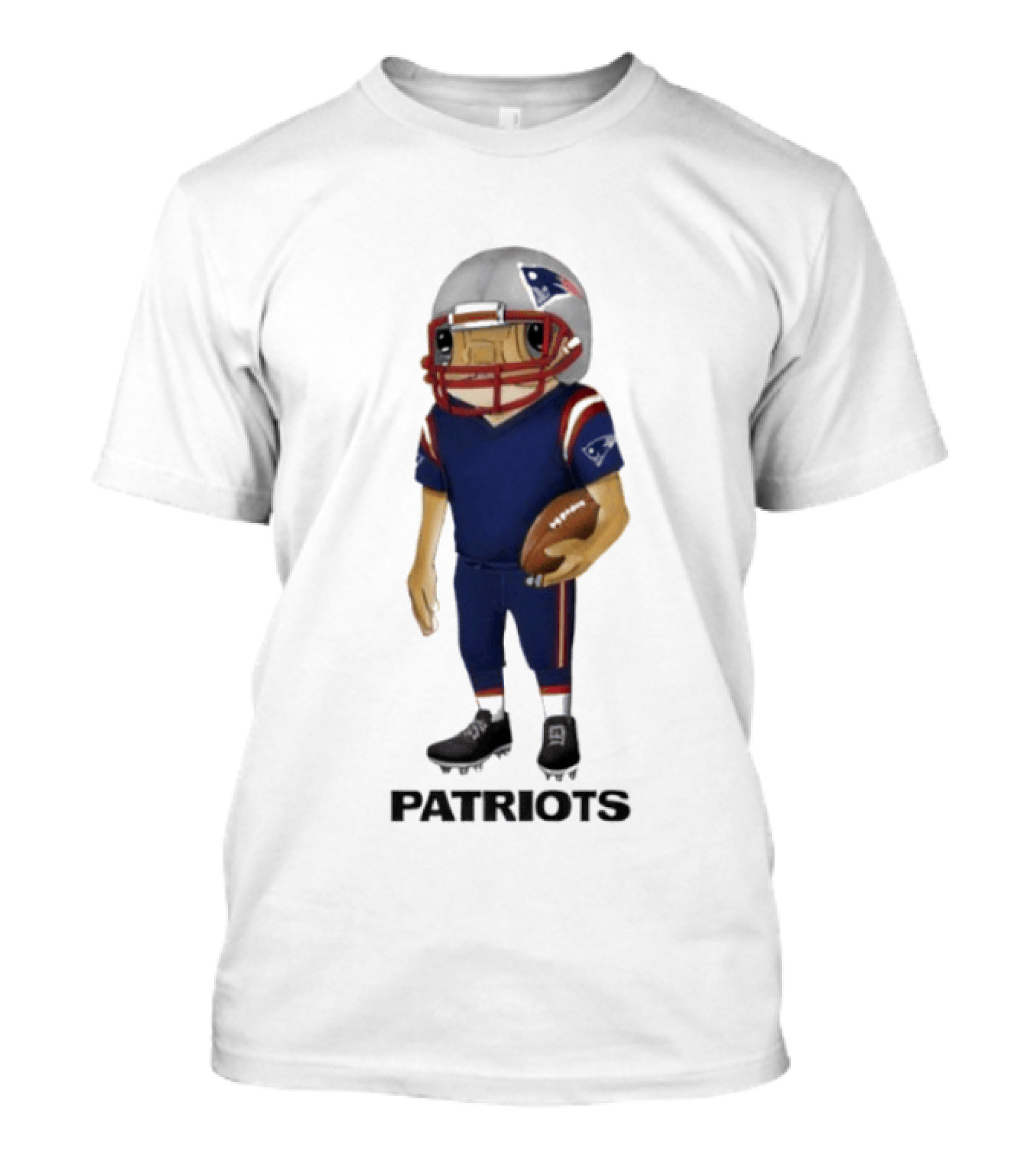 Patriots Concho Football Helmet Player With Ball T-Shirt