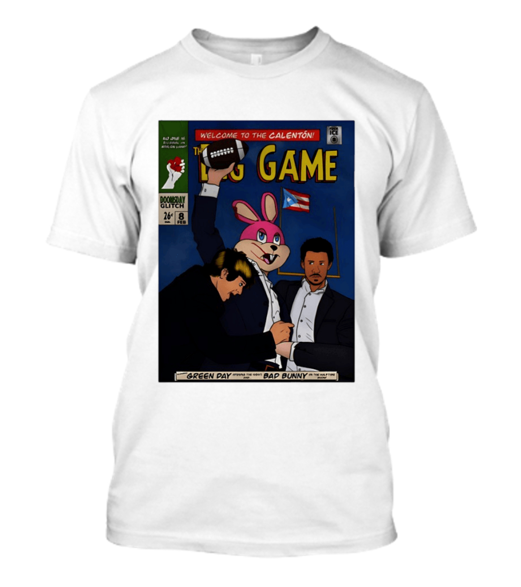 Welcome To The Calenton The Big Game Green Day Bad Bunny Doomsday Glitch T-Shirt