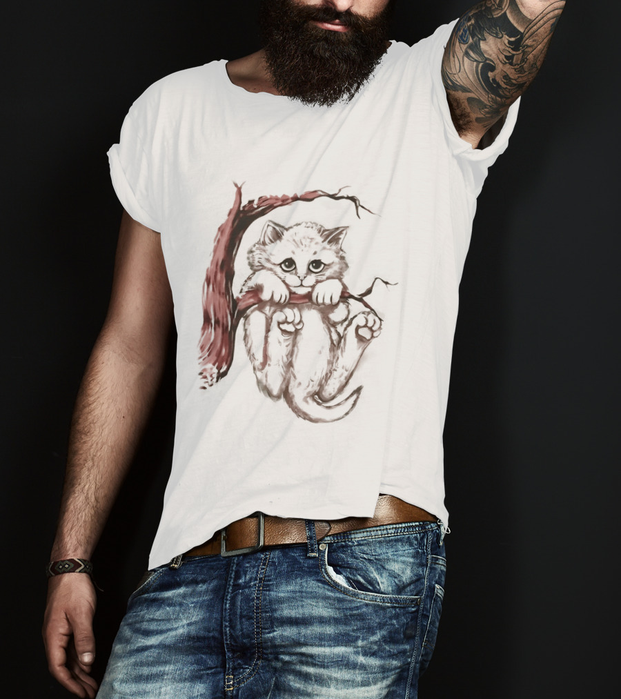 Hang In There Baby Cat On A Branch T-Shirt