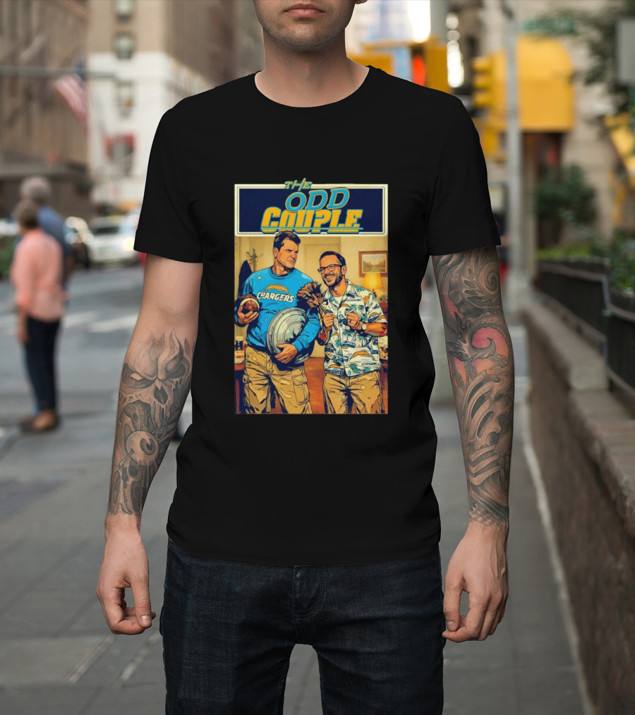 Los Angeles Chargers The Odd Couple TV Show Cartoon Football T-Shirt