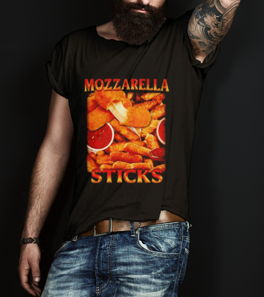 Mozzarella Sticks Gooey Cheese And Marinara Snack T-Shirt
