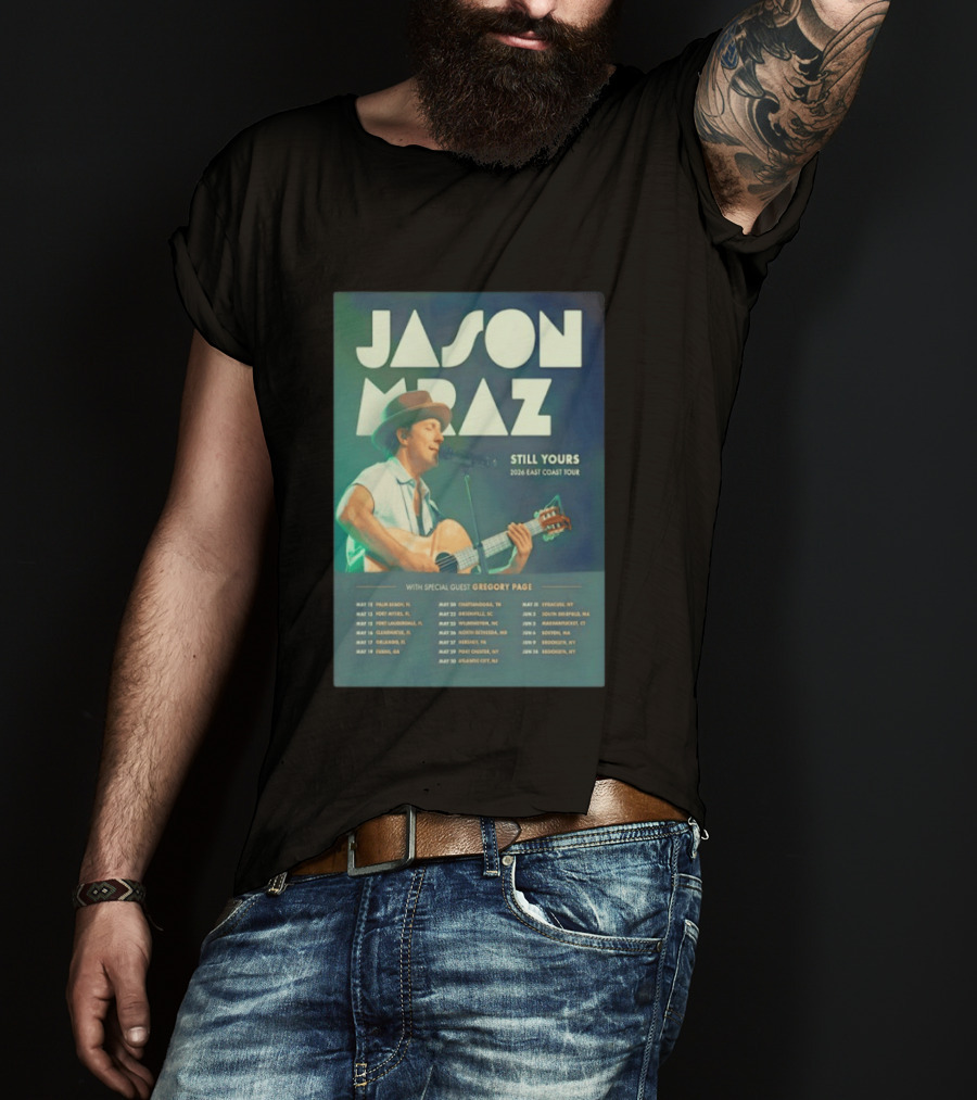 Jason Mraz Still Yours 2026 East Coast Tour Gregory Page Special Guest T-Shirt
