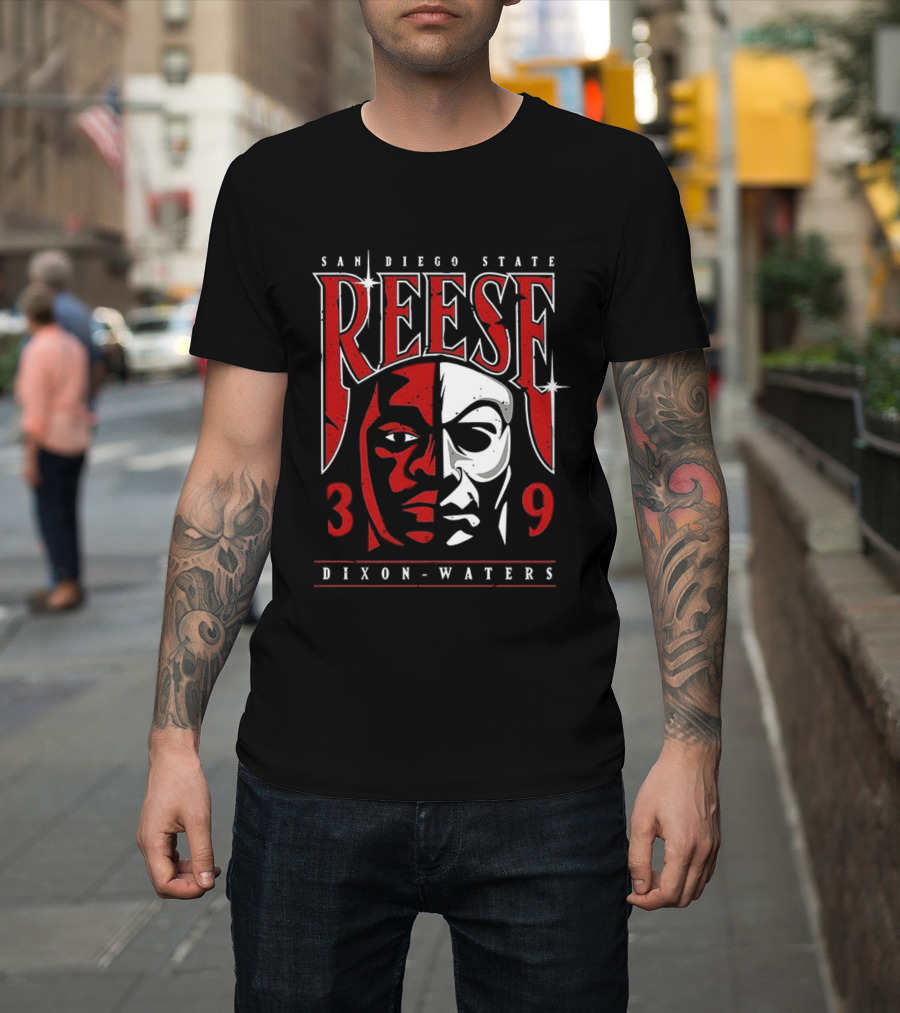 San Diego State Reese Dixon Waters 39 Bicolor Face T-Shirt