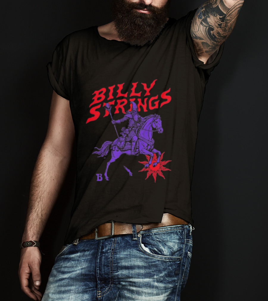Billy Strings Winter 2026 Tour Knight's Tale Fiery Knight On Horseback T-Shirt