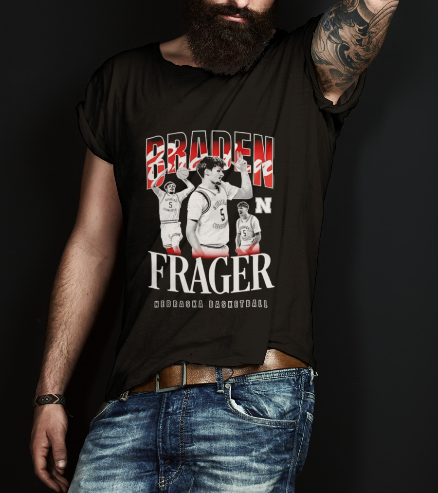 Braden Frager Nebraska Cornhuskers Basketball 90s T-Shirt