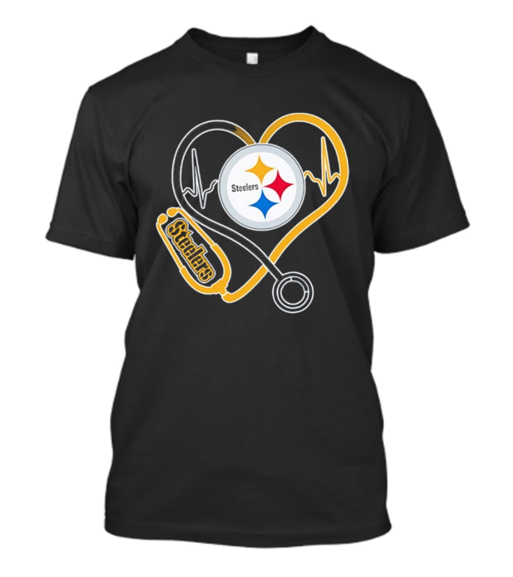 Nurse Heart Stethoscope Pittsburgh Steelers T-Shirt