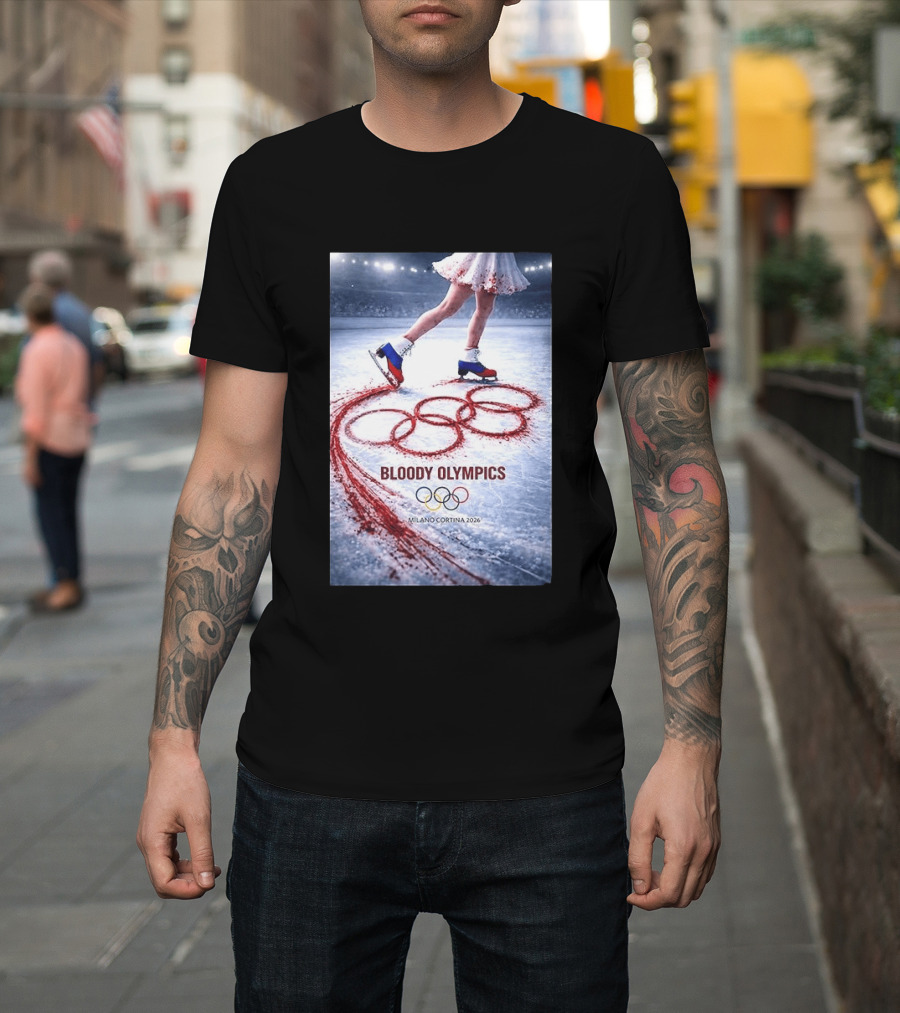 Bloody Olympics Ice Skating Milano Cortina 2026 Winter Games T-Shirt