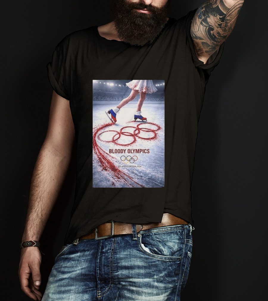 Bloody Olympics Ice Skating Milano Cortina 2026 Winter Games T-Shirt