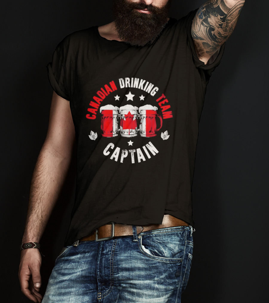 Canadian Drinking Team Captain Canada Flag Beer S T-Shirt