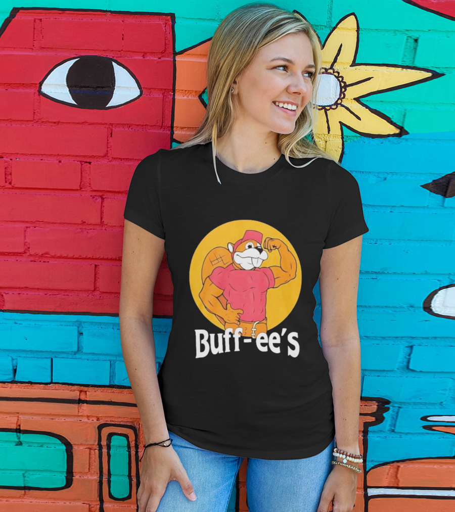 Buff Ee's Muscular Beaver Cartoon T-Shirt