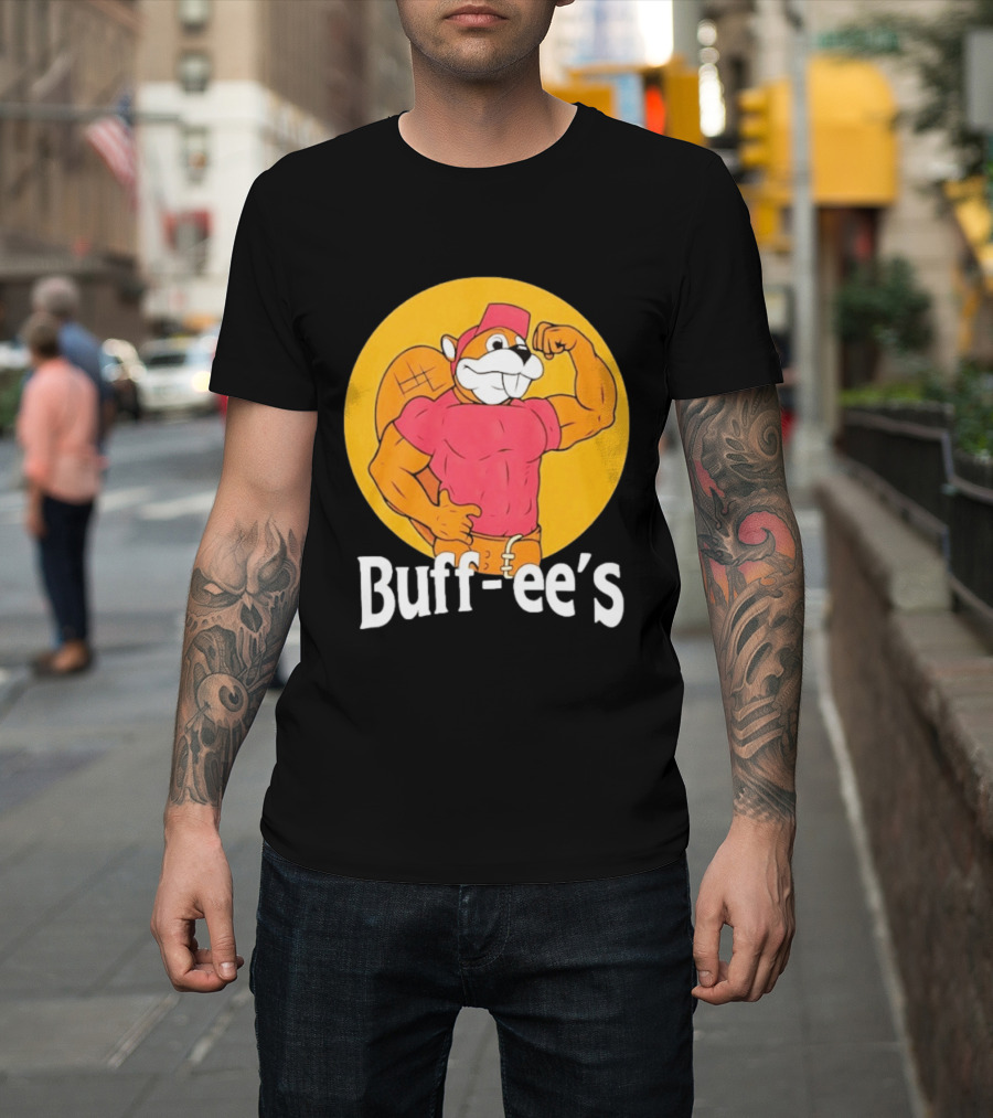 Buff Ee's Muscular Beaver Cartoon T-Shirt