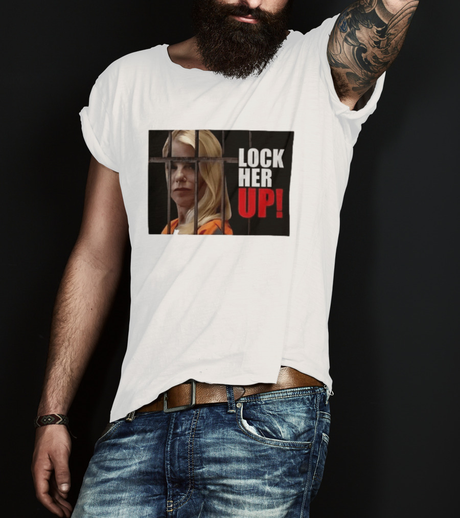 Pam Bondi Lock Her Up Prison Bars Image T-Shirt