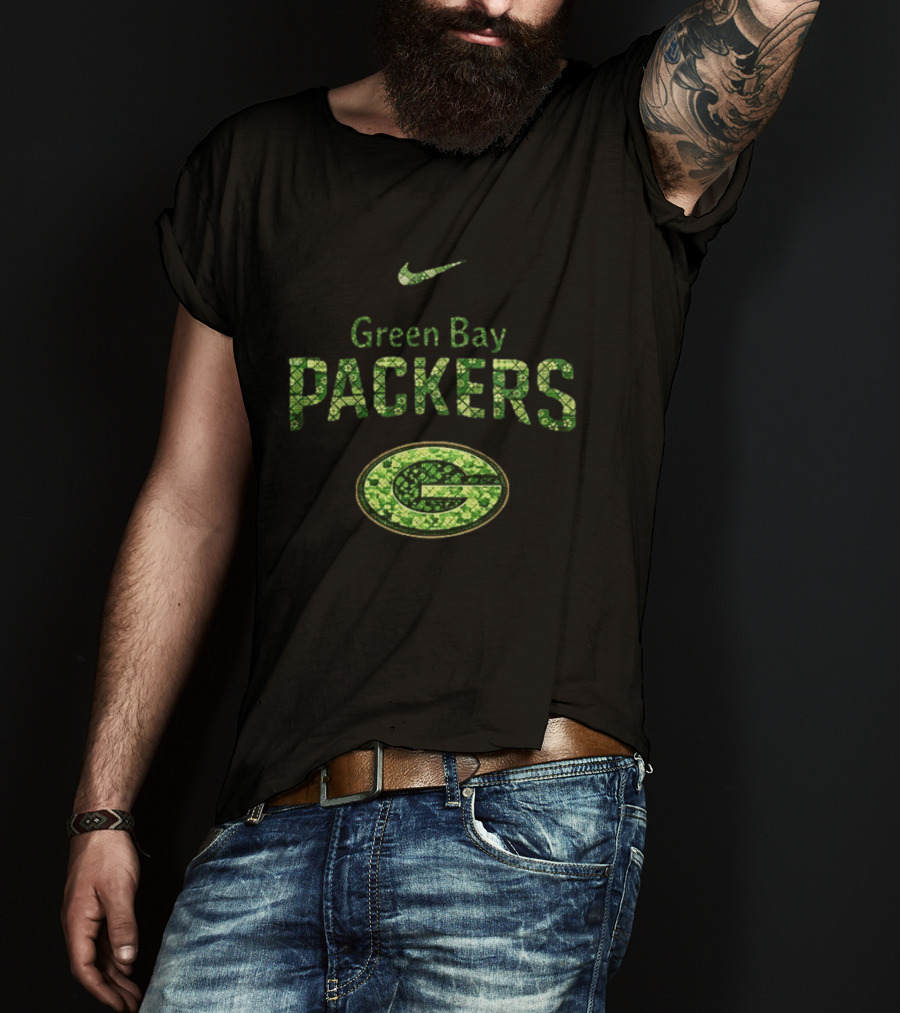 Green Bay Packers Snoopy Who Needs Luck Nike Collaboration T-Shirt