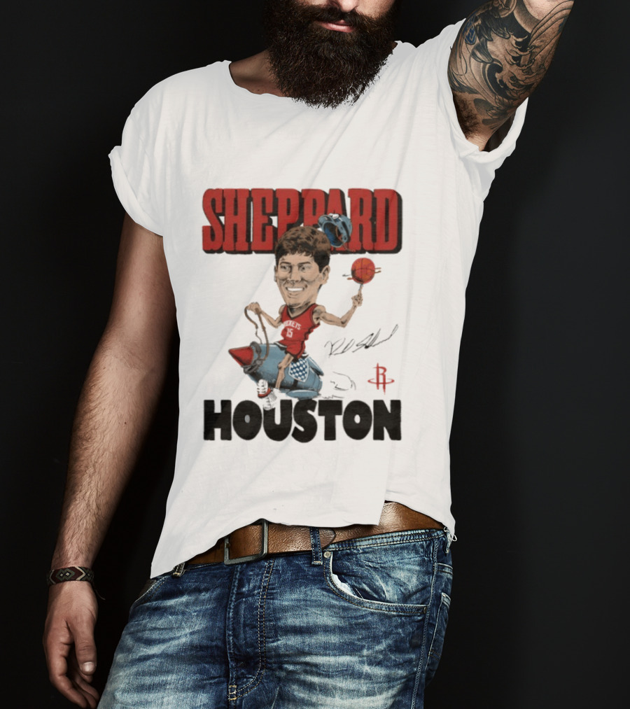 Houston Rockets Sheppard Cartoon Character Rocket T-Shirt