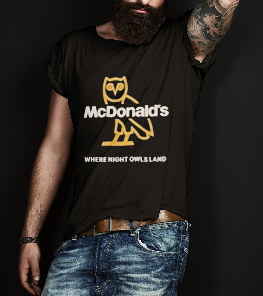 Drake X McDonald's Owl Where Night Owls Land Collaboration T-Shirt