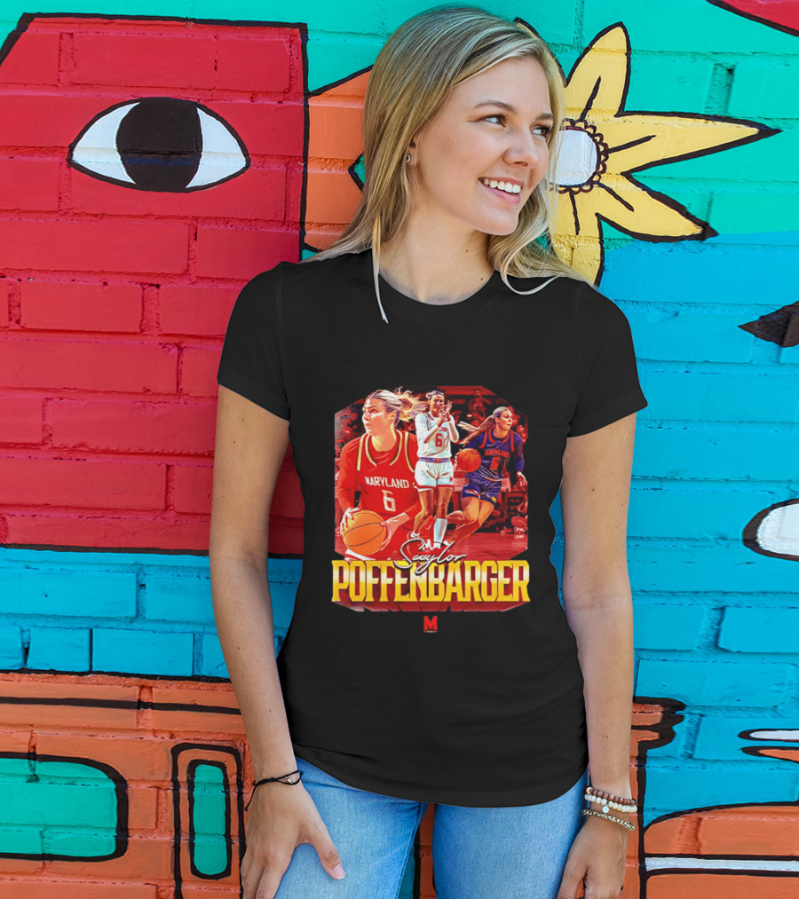 Saylor Poffenbarger Maryland Basketball Player 6 Collage T-Shirt