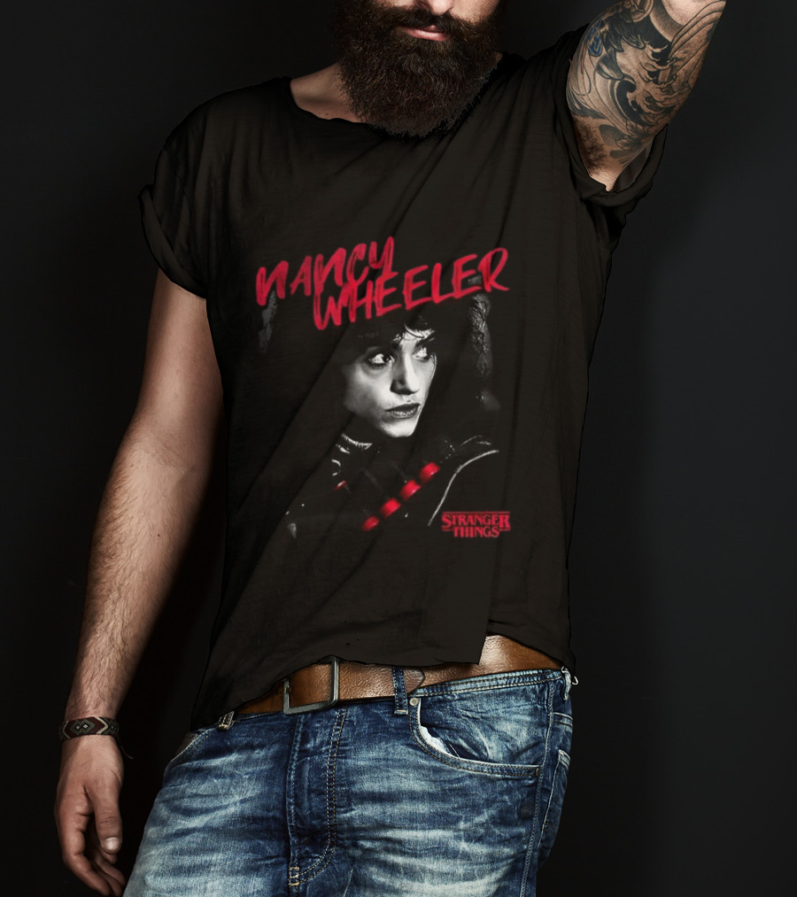 Nancy Wheeler Stranger Things Black And White T-Shirt