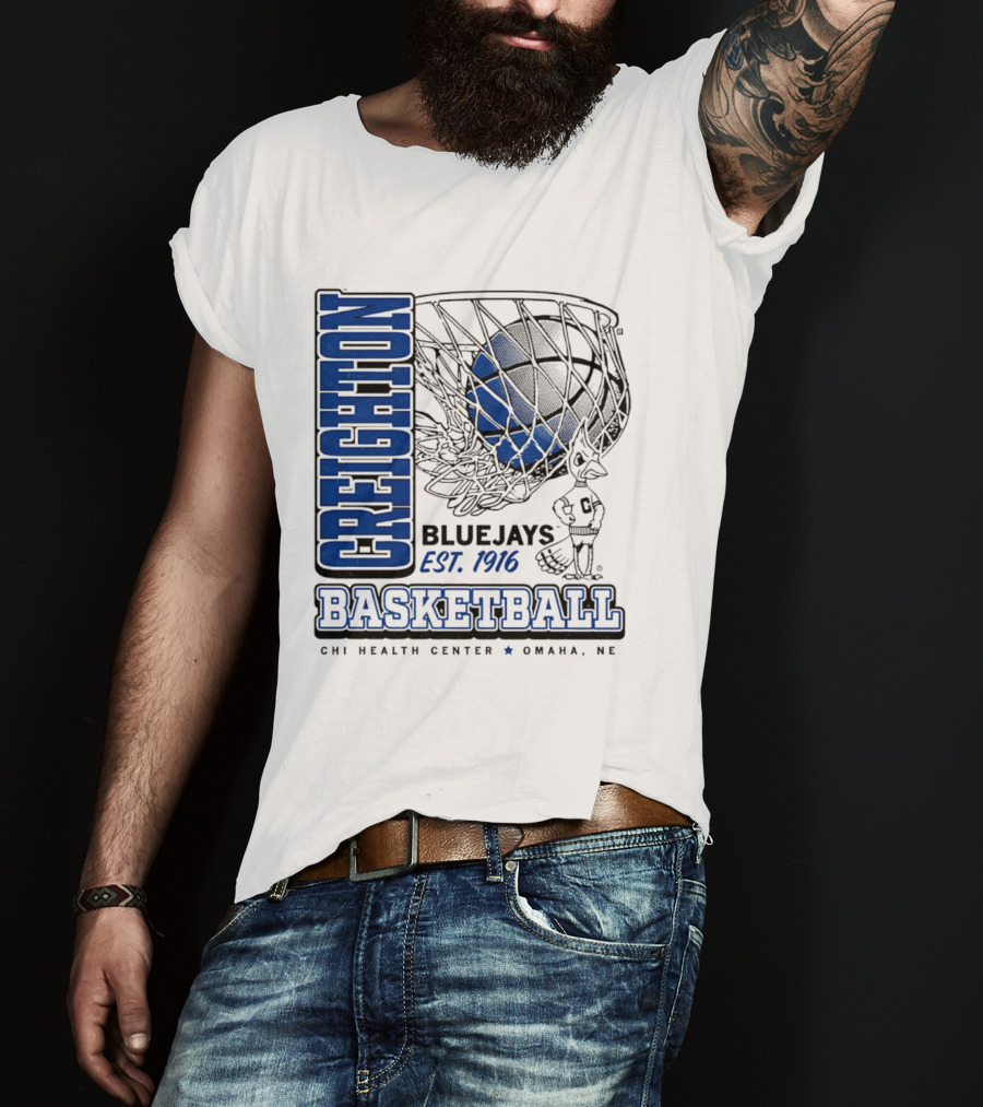 Creighton Bluejays Basketball Est 1916 CHI Health Center Omaha Nebraska T-Shirt