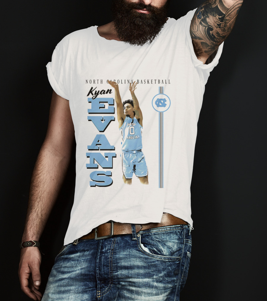 Kyan Evans North Carolina Basketball Tar Heels Team Spirit T-Shirt
