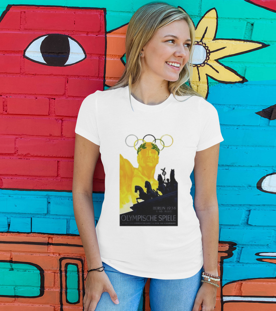 Berlin 1936 1 16 Aug Olympische Spiele Olympische Ringe Quadriga T-Shirt
