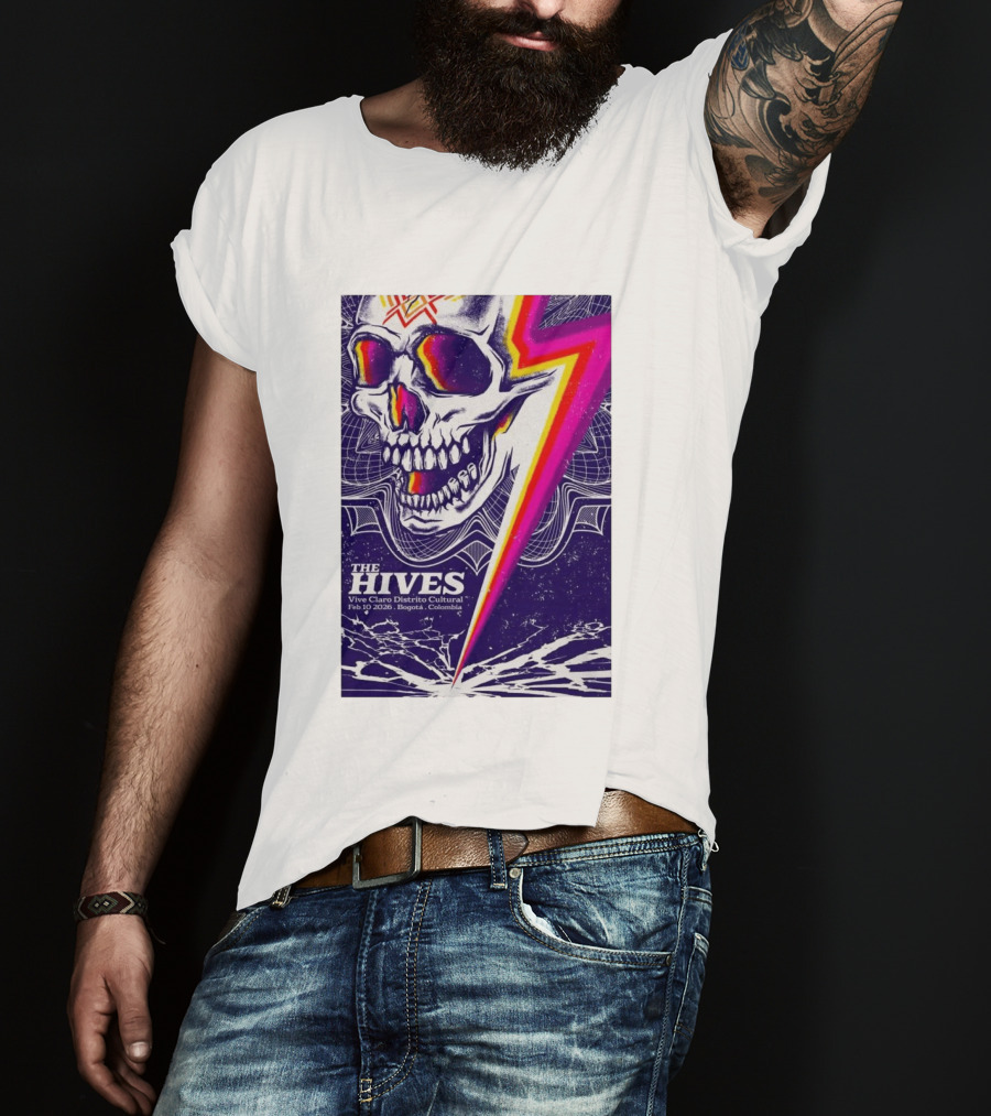 The Hives Vive Claro Distrito Cultural Bogotá Skull Lightning Feb 10 2026 T-Shirt