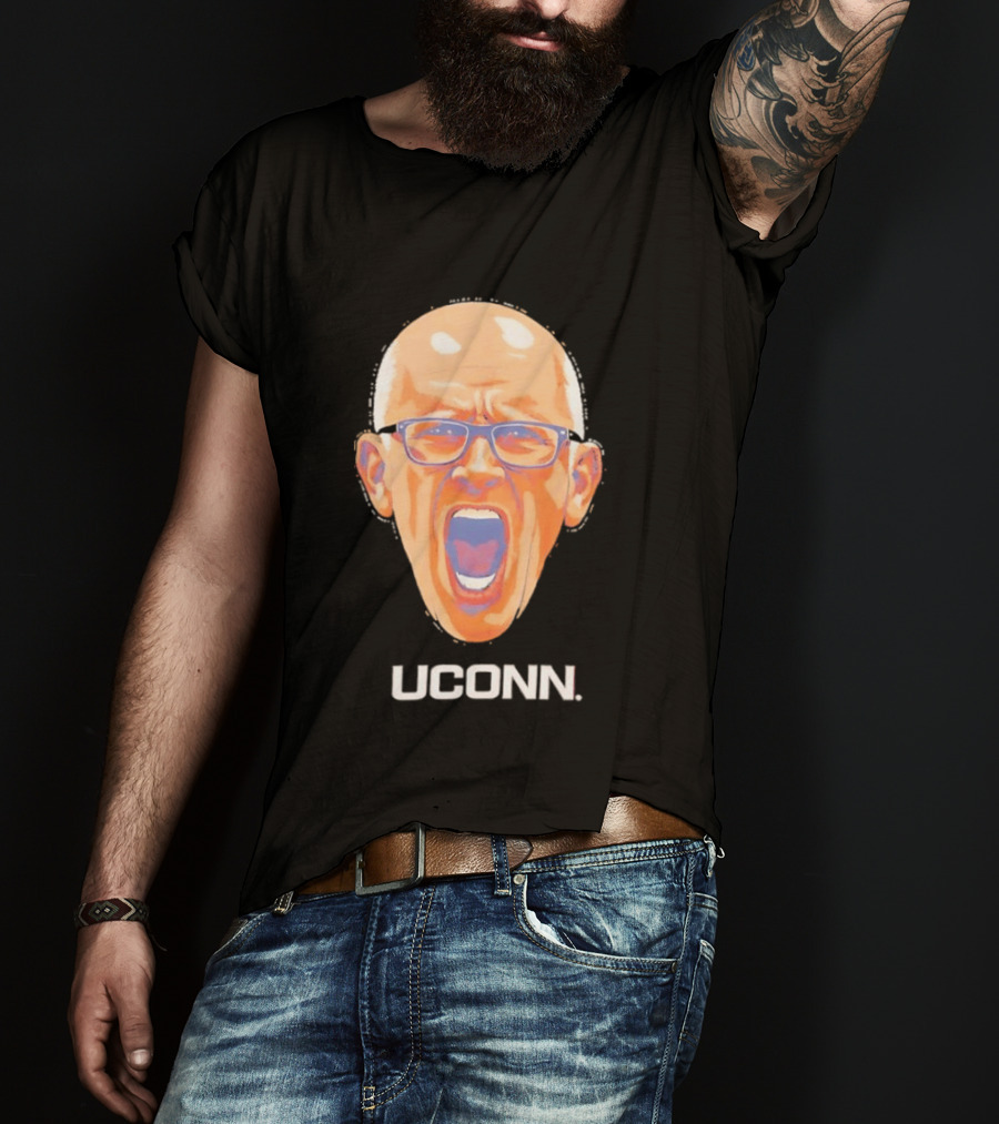 Coach Dan Hurley Big Head Uconn Huskies Face T-Shirt