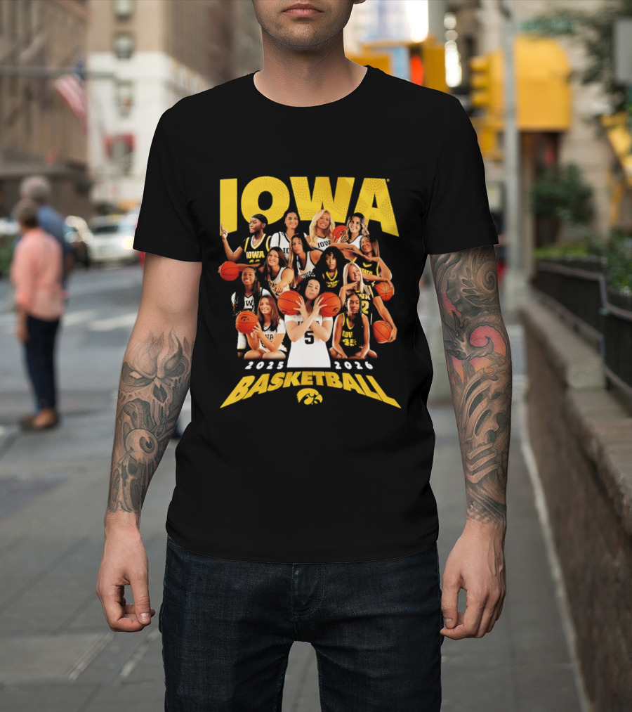 Iowa Women's Basketball Team 2025 2026 Collage T-Shirt