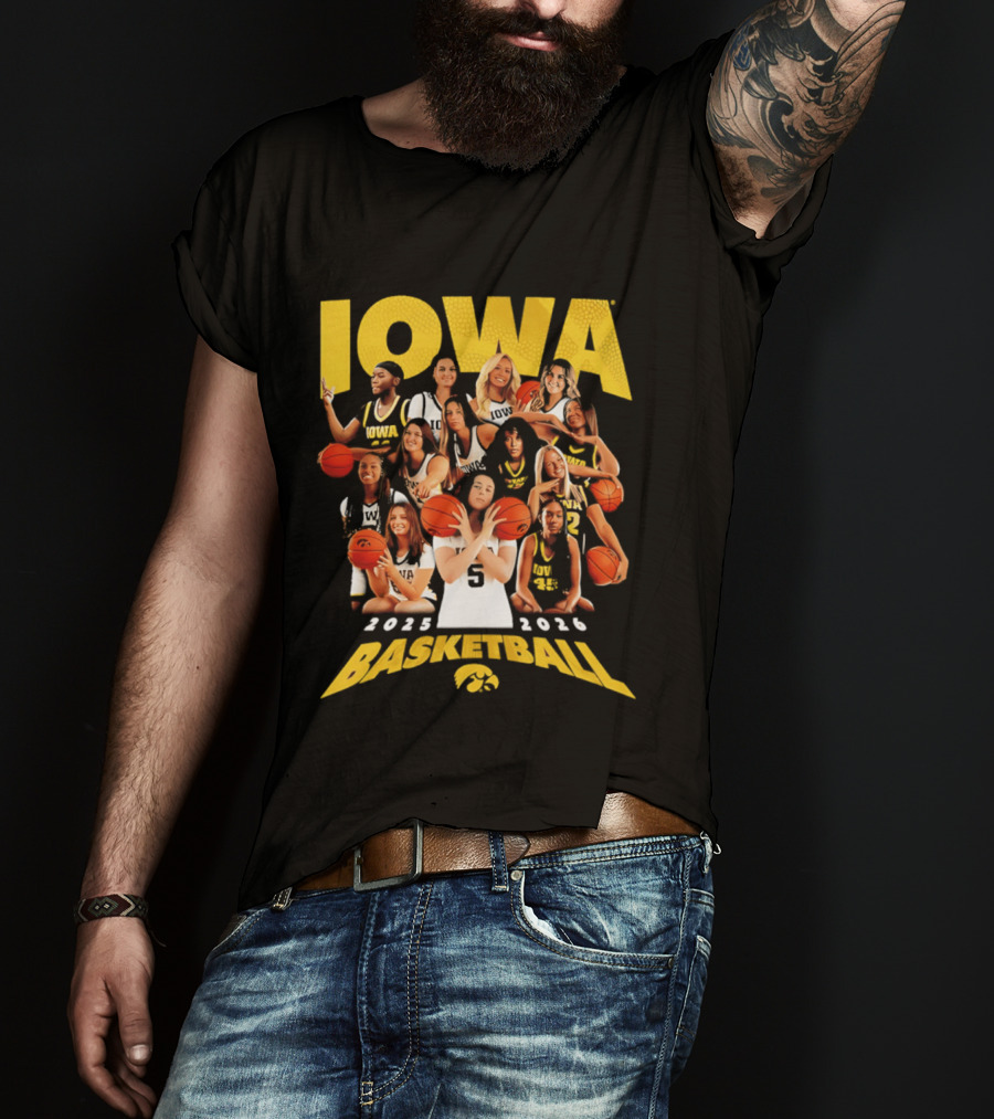 Iowa Women's Basketball Team 2025 2026 Collage T-Shirt
