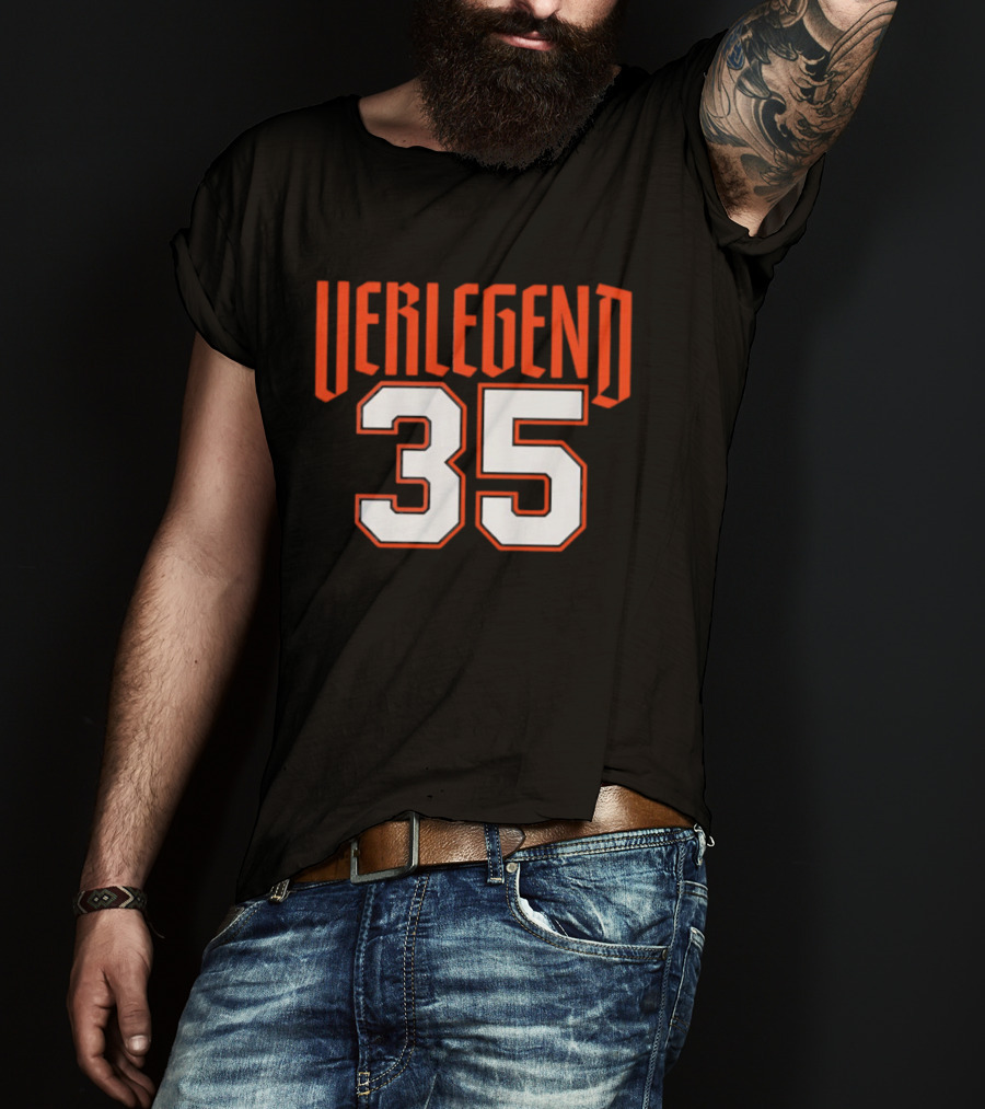 Verlegend 35 Detroit Tigers Justin Verlander Pitcher T-Shirt
