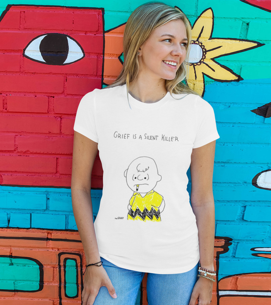 Charlie Brown Grief Is A Silent Killer Peanuts Humor Comic Strip T-Shirt
