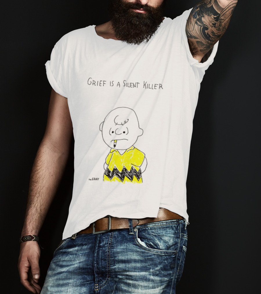 Charlie Brown Grief Is A Silent Killer Peanuts Humor Comic Strip T-Shirt