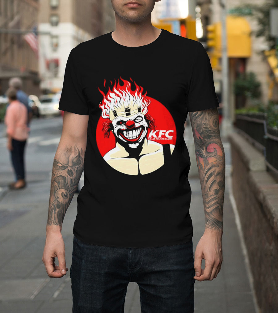 KFC Killer Clown Flaming Hair Grinning Face T-Shirt