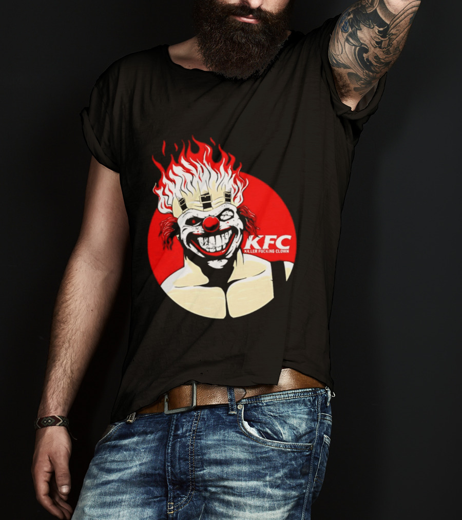 KFC Killer Clown Flaming Hair Grinning Face T-Shirt