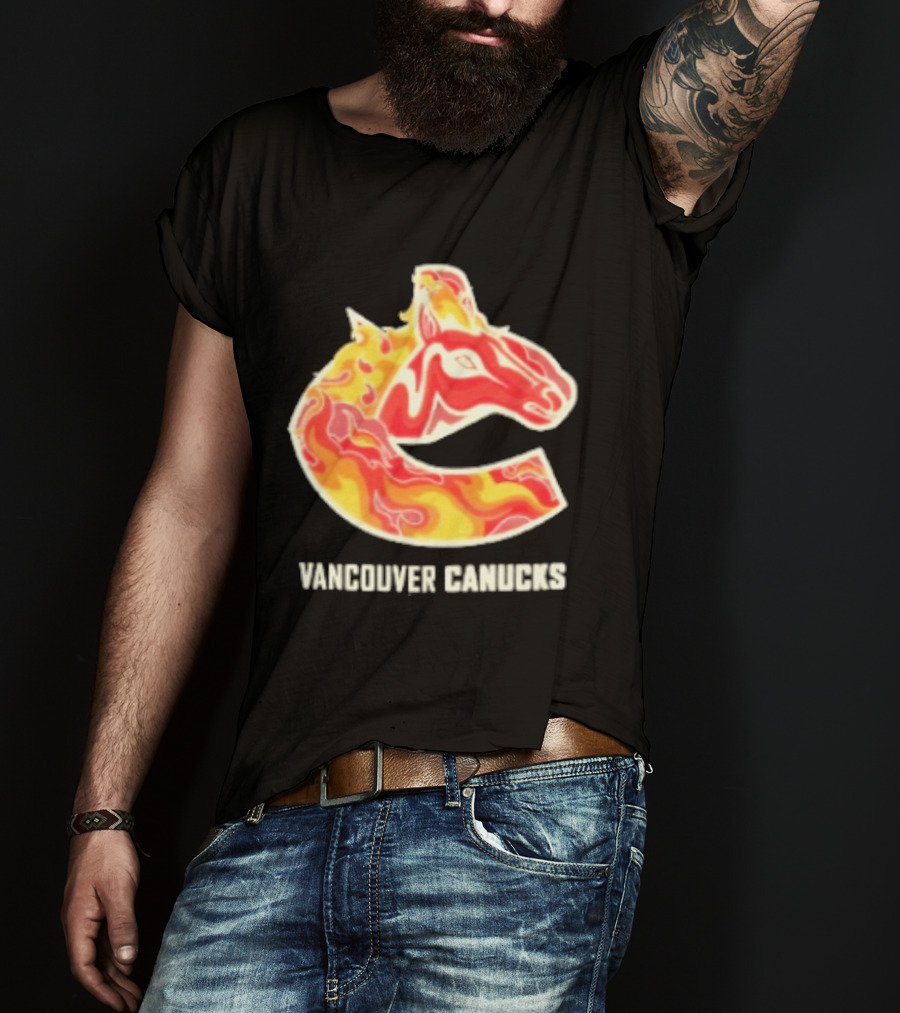 Vancouver Canucks Lunar New Year 2026 Horse Flaming T-Shirt