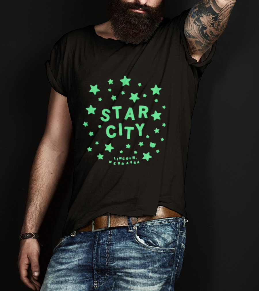 Glow In The Dark Star City Lincoln Nebraska Stars T-Shirt