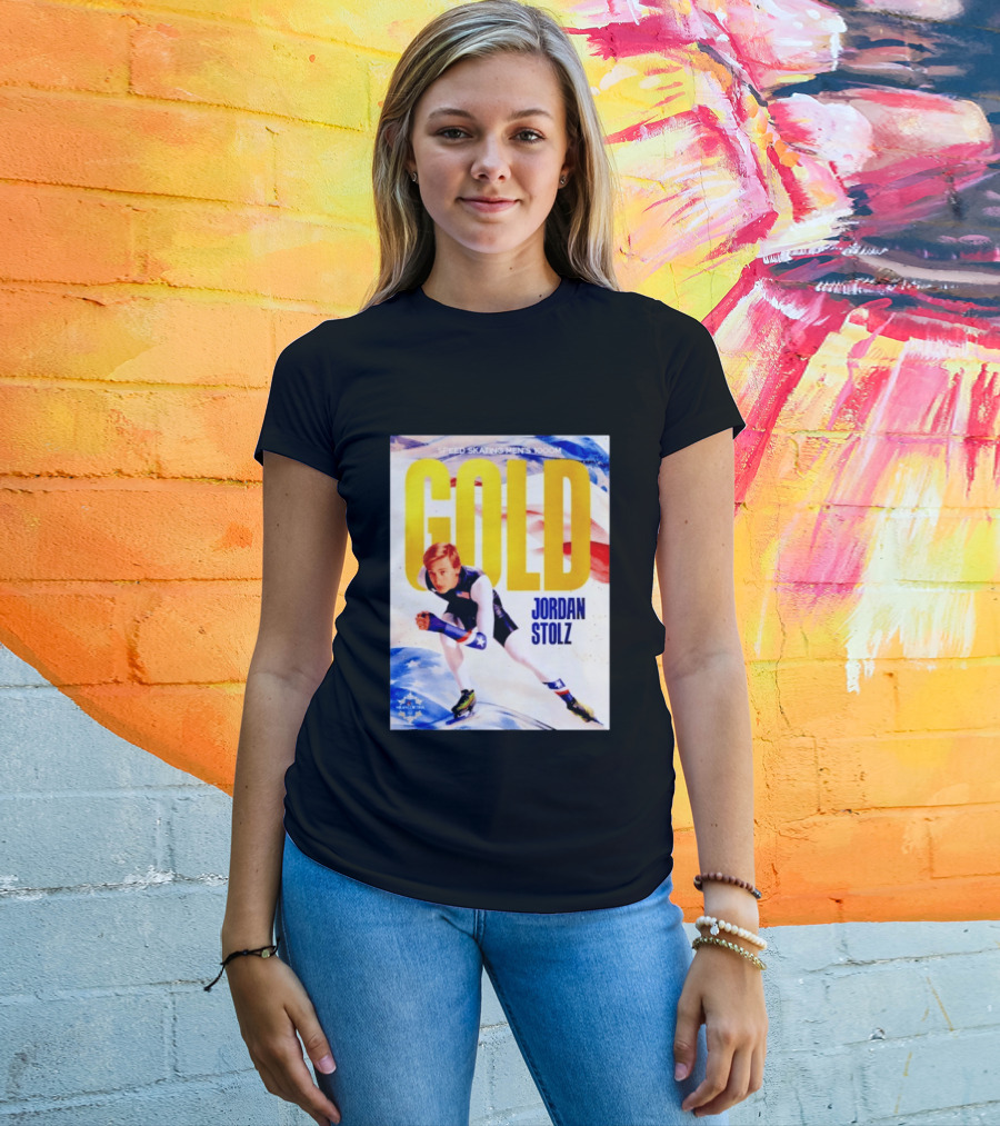 Speed Skating Men's 1000m Gold Jordan Stolz Milan Cortina 2026 T-Shirt