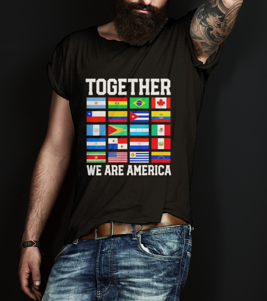 Together Flags Of America Unity Patriotic Display T-Shirt