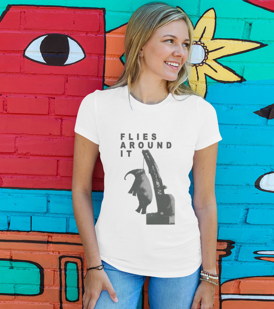 Elephant Flies Around It Crane T-Shirt
