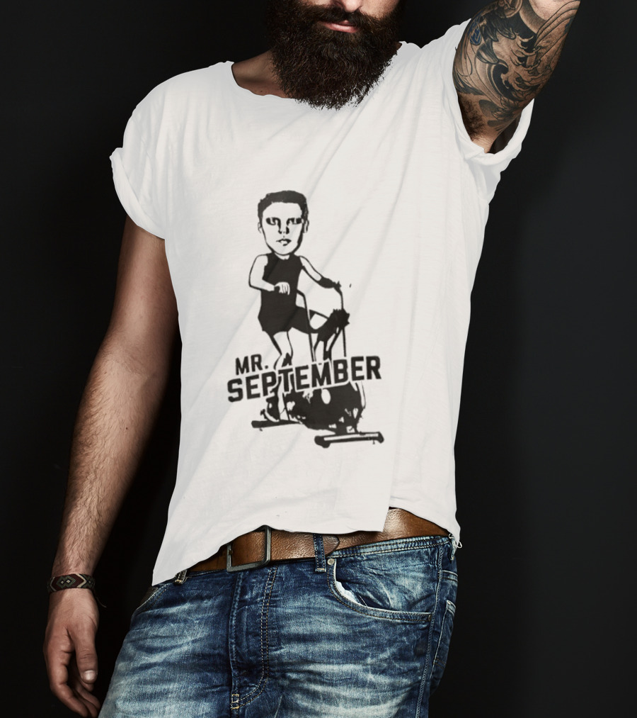Mr September Stationary Bike Sketch T-Shirt