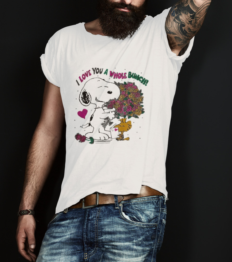 Snoopy I Love You A Whole Bunch Bouquet For Woodstock T-Shirt