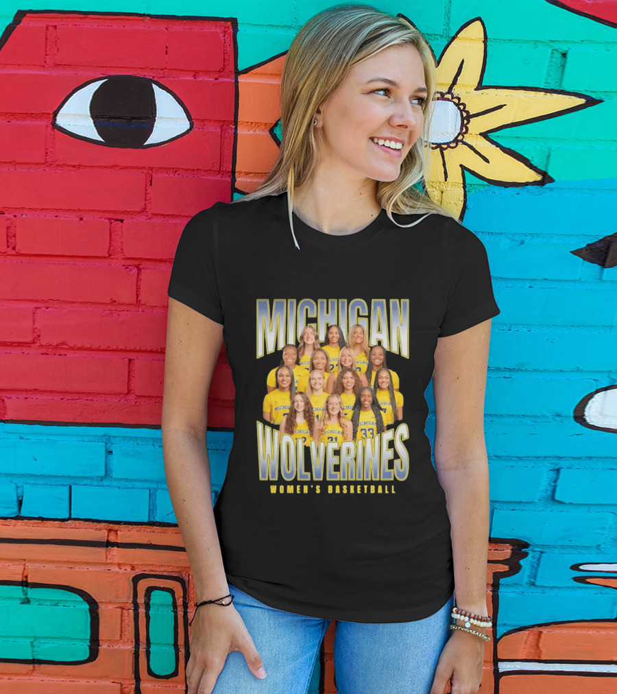 Michigan Wolverines Women's Basketball Team Photography T-Shirt