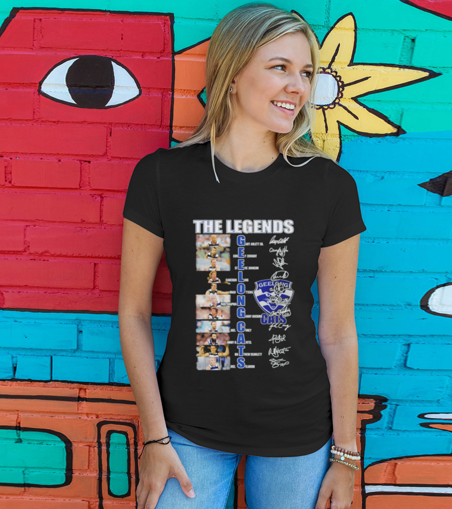 The Legends Of Geelong Cats Player Signatures And Iconic Players T-Shirt