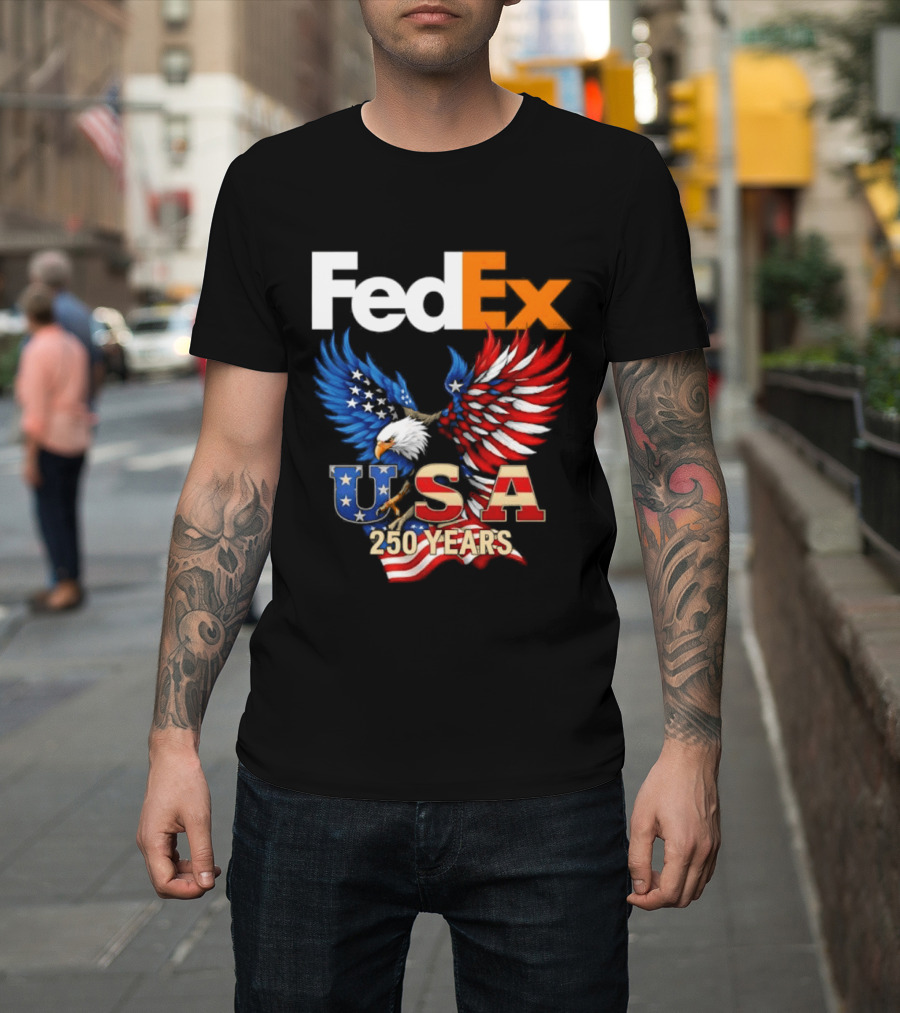 FedEx Eagle 250 Years USA Flag Patriotic Celebration T-Shirt