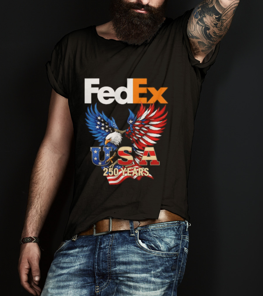 FedEx Eagle 250 Years USA Flag Patriotic Celebration T-Shirt