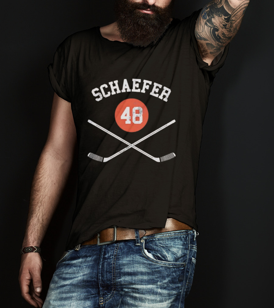 Schaefer 48 Hockey Sticks New York Islanders T-Shirt