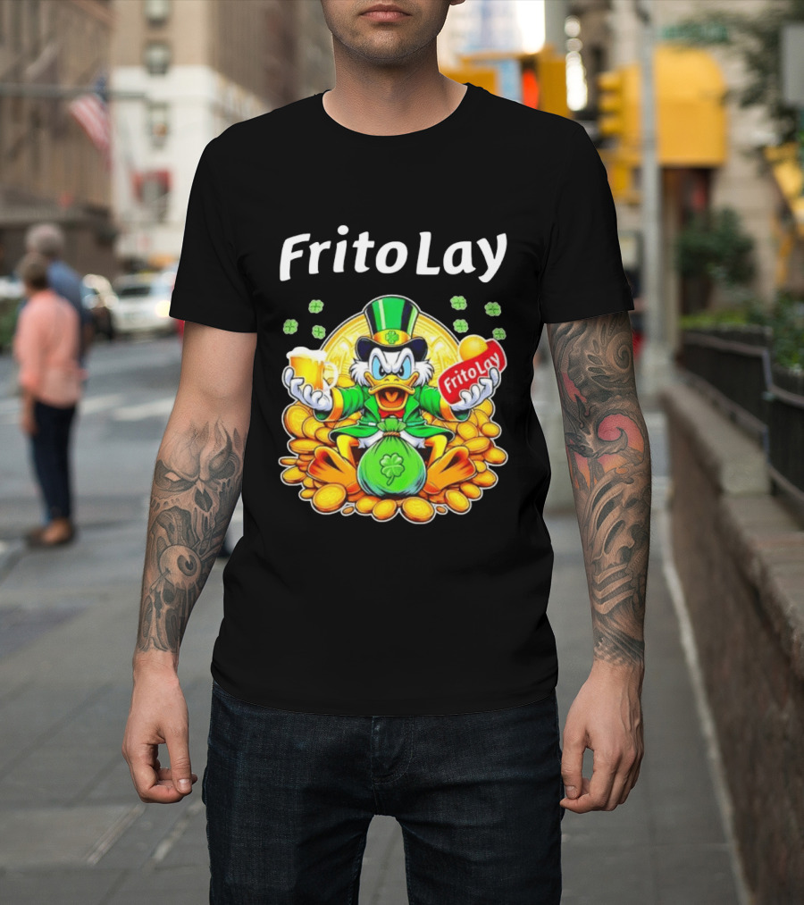 Frito Lay Scrooge McDuck St Patrick's Day Luck Coins Clover Beer T-Shirt
