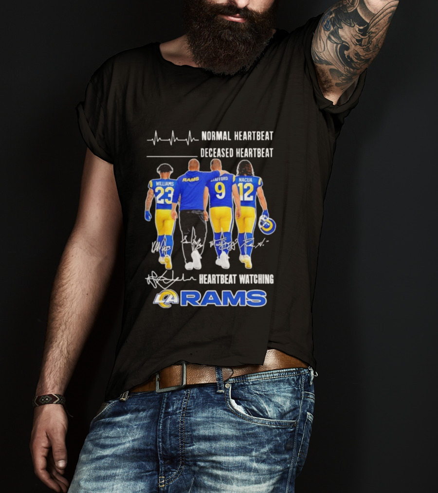 Williams Rams Stafford Nacua Heartbeat Ing Los Angeles T-Shirt