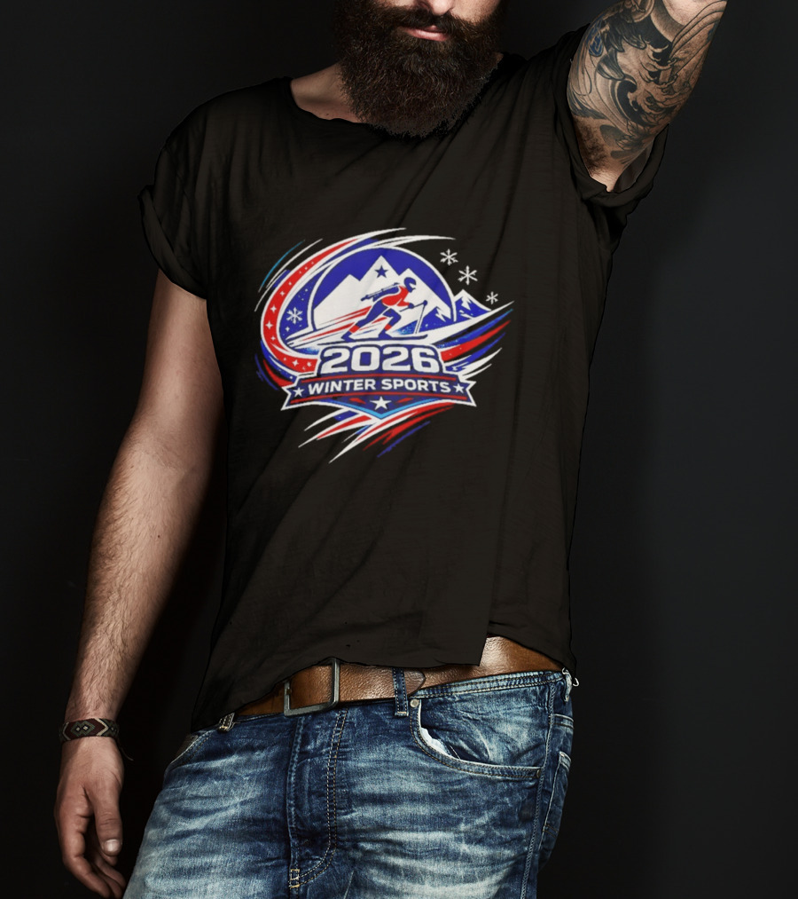 2026 Winter Sports Skiing Snowboarding Team USA T-Shirt