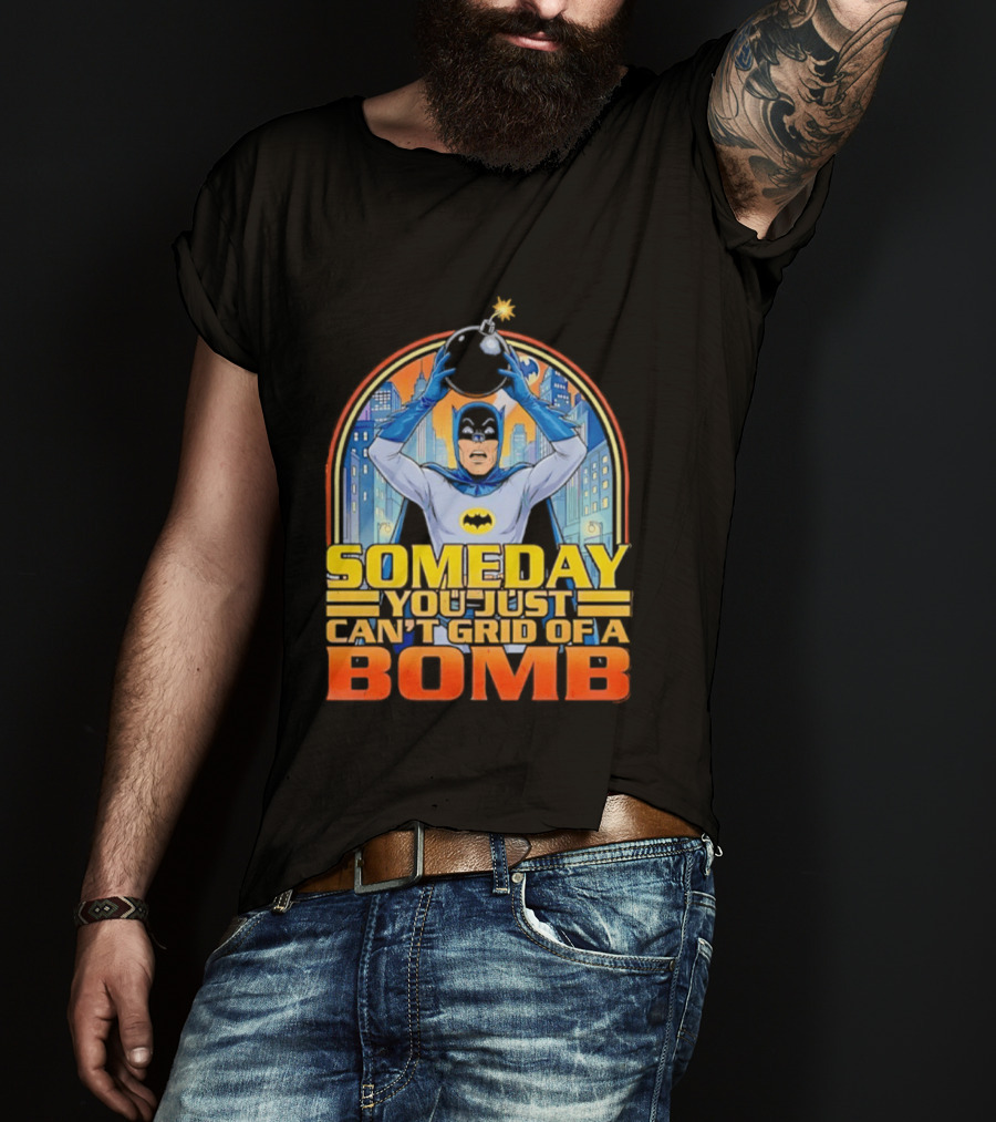 Someday You Just Can't Get Rid Of A Bomb Batman Retro Comic Urban Skyline T-Shirt