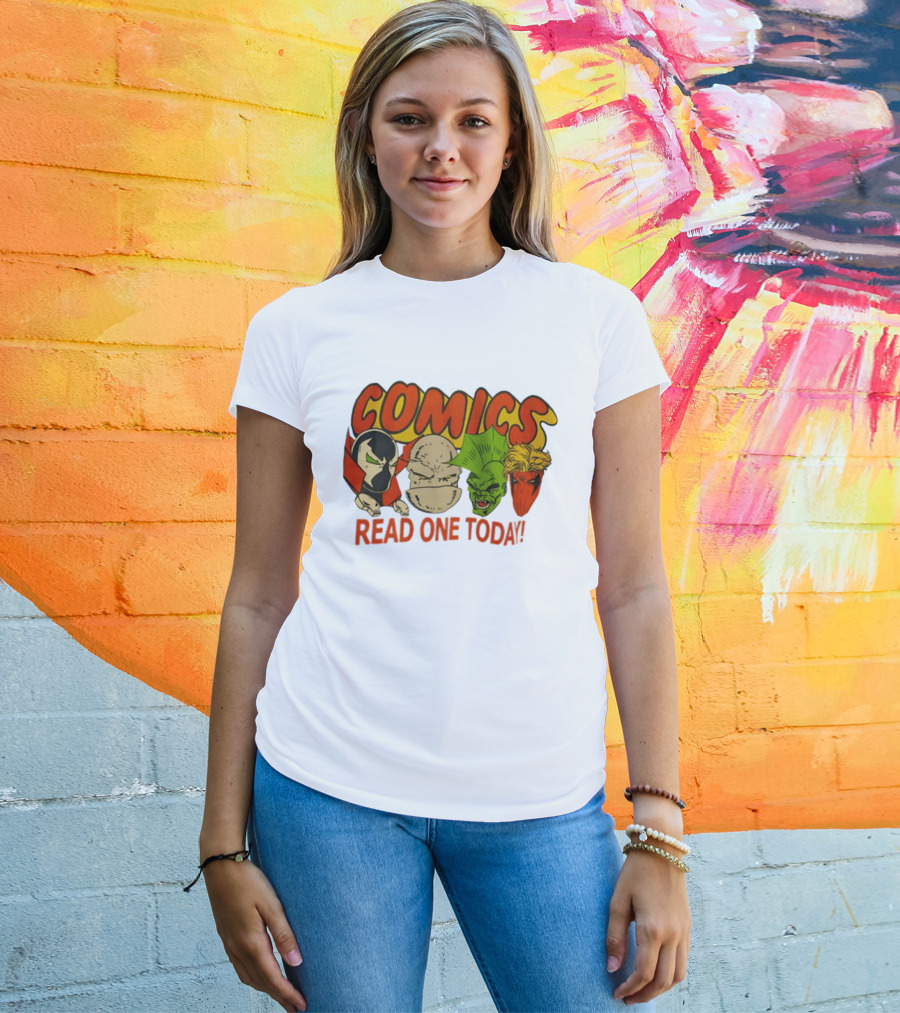 Comics Read One Today Characters Face T-Shirt